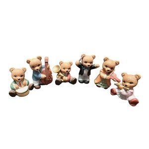 Vintage Homco Orchestra Teddy Bears Playing Musical Instruments Porcelain Figuri